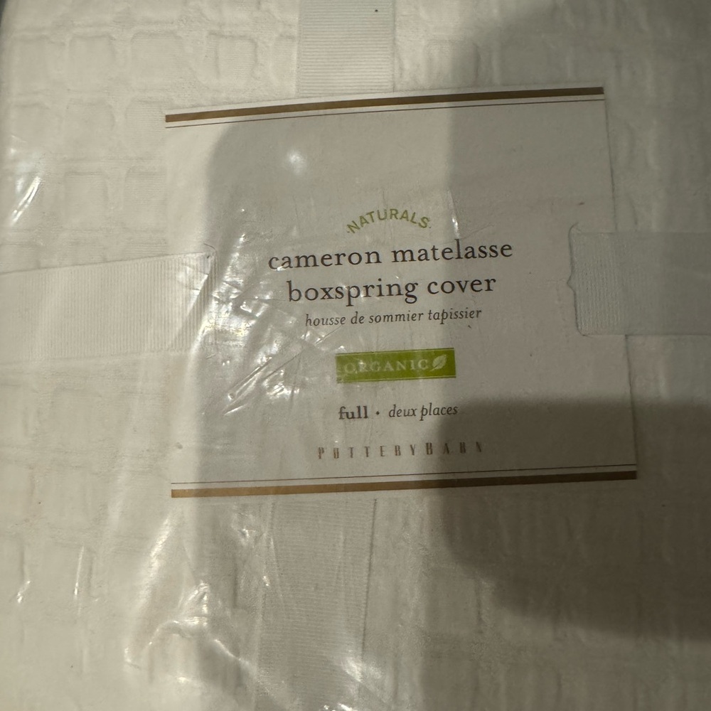 Pottery Barn Cameron Matelassé Boxspring Cover in White